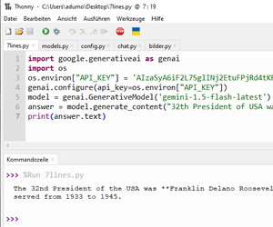 Gemini mit Python nutzen